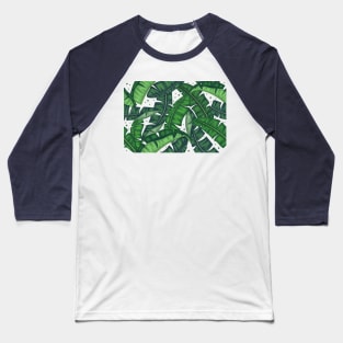 banana leaf pattern print Baseball T-Shirt